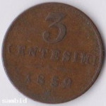 Italien 3 centesimi 1852