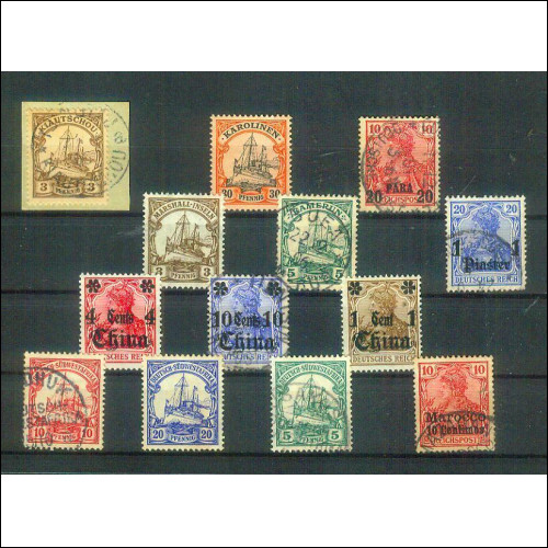 Lot Briefmarken aus ehemaligen deutschen Kolonien