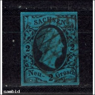 SACHSEN--Mi 6 . Friedr. August II. im Jahre 1852. 2 Neugroschen Gut ex.