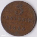 Italien 3 centesimi 1852