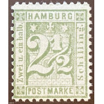 Hamburg Michel Nr. 14 II grüngrau * super Erhaltung Wert 150 Euro